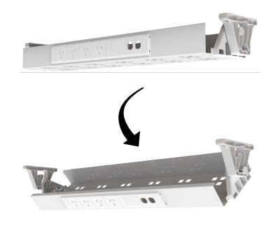 Cable Tray & Brackets - Single Tier with 4 (Quad) GPO's & 2 (Two) Data Ports HINGED EASY ACCESS - The Softwiring Shop - Cable Management