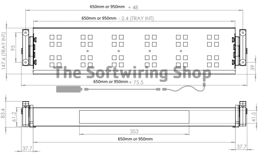 Cable Tray & Brackets - Single Tier with 4 (Quad) GPO's HINGED EASY ACCESS - The Softwiring Shop - Cable Management