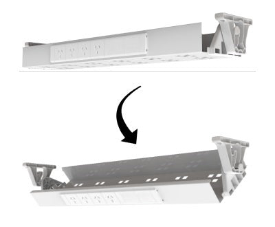 Cable Tray & Brackets - Single Tier with 4 (Quad) GPO's HINGED EASY ACCESS - The Softwiring Shop - Cable Management