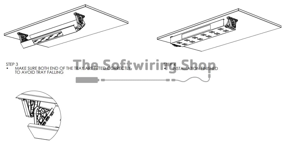 Cable Tray & Brackets - Single Tier with 6 (Six) GPO's HINGED EASY ACCESS - The Softwiring Shop - Cable Management