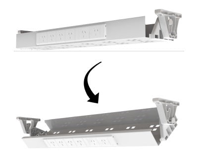 Cable Tray & Brackets - Single Tier with 6 (Six) GPO's HINGED EASY ACCESS - The Softwiring Shop - Cable Management