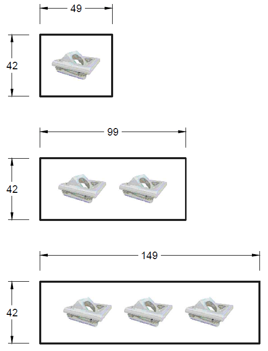 Data Plate - 50mmW for Cut - outs with 45º angled face - The Softwiring Shop - Data