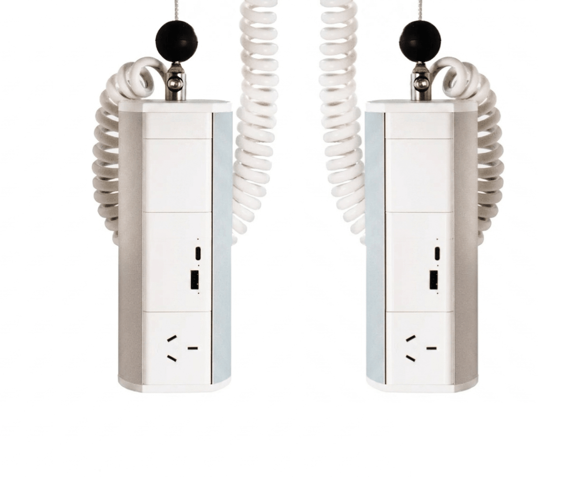 Elevate MANUAL Retractable Power - 1 (Single) GPO Point and USB A/C (65W Shared) to both faces - The Softwiring Shop - Electrical Softwiring