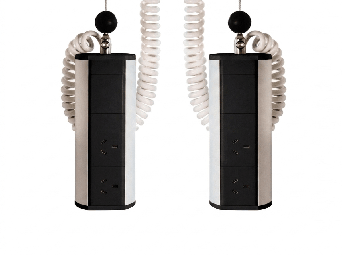 Elevate MANUAL Retractable Power - 2 (Two) GPO Points to both faces - The Softwiring Shop - Electrical Softwiring