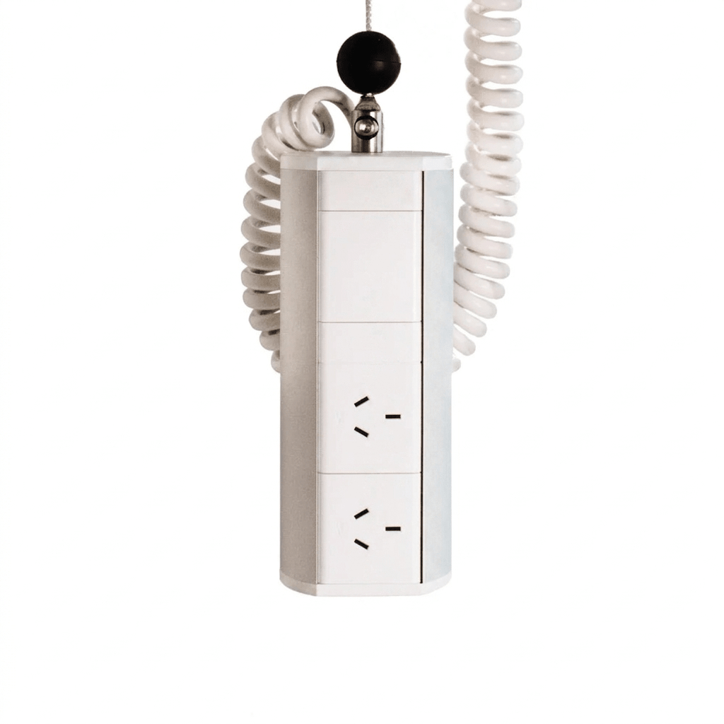 Elevate MANUAL Retractable Power - 2 (Two) GPO Points to one face - The Softwiring Shop - Electrical Softwiring