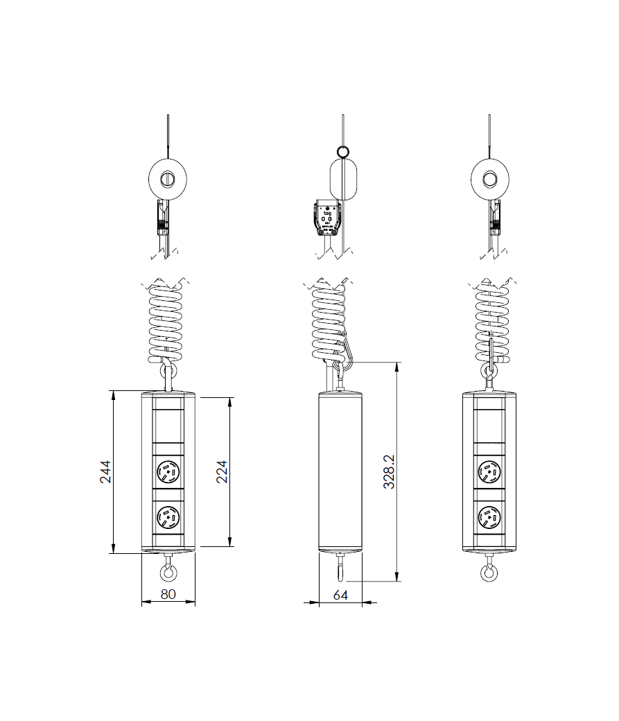 Elevate Retractable Power - 2 (Double) GPO per face - The Softwiring Shop - Electrical Softwiring