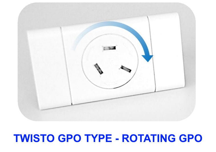 Elevate Retractable Power - 2 (Double) GPO's to both faces & USB A/A to one face only - The Softwiring Shop - Electrical Softwiring