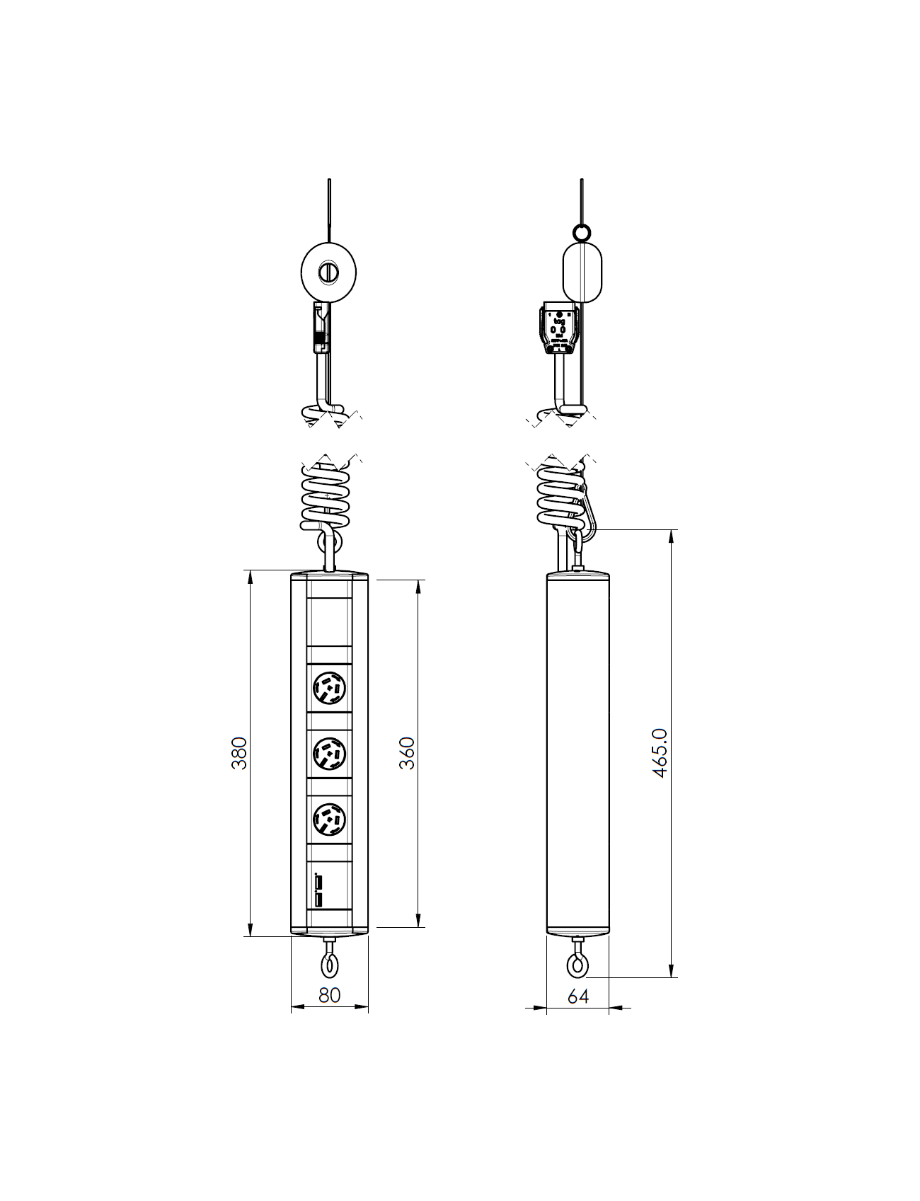 Elevate Retractable Power - 3 (Triple) GPO's & USB A/A to both faces - The Softwiring Shop - Electrical Softwiring