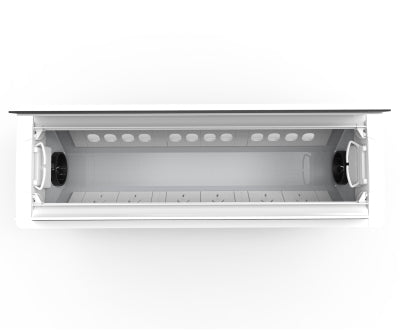 In - Desk Box - ACCEDE: Dual Lid, 6 (Six) GPO'S & 12 (Twelve) Data Ports - The Softwiring Shop - Electrical Soft Wiring