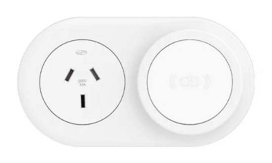 In - Desk Module - ECHO: 1 (Single) GPO & Magsafe WIRELESS Fast - Charging Outlets with 1000mm Tag Lead and D Splitter - The Softwiring Shop - Electrical Soft Wiring