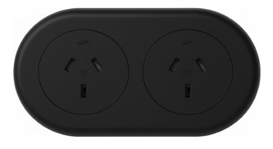 In - Desk Module - ECHO: 2 (Double) GPO'S with 1000mm Tag Lead and D Splitter - The Softwiring Shop - Electrical Soft Wiring