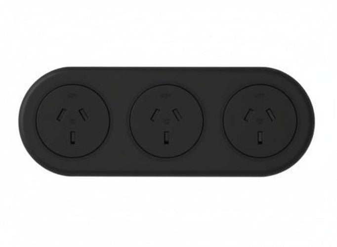 In - Desk Module - ECHO: 3 (Triple) GPO'S, 1500mm Lead with 3 - Pin Plug Lead - The Softwiring Shop - Electrical Soft Wiring
