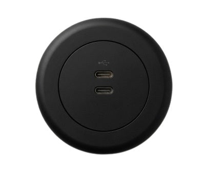 In - Desk Module - ECHO: USB C/C (65W) Fast - Charging Outlets with 500mm Tag Lead - The Softwiring Shop - Electrical Soft Wiring