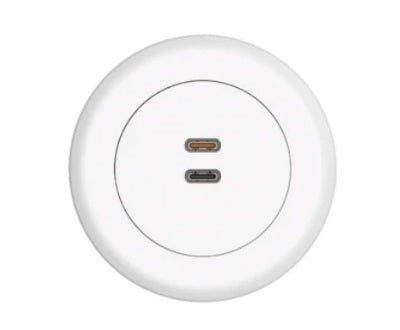 In - Desk Module - ECHO: USB C/C (65W) Fast - Charging Outlets with 500mm Tag Lead - The Softwiring Shop - Electrical Soft Wiring