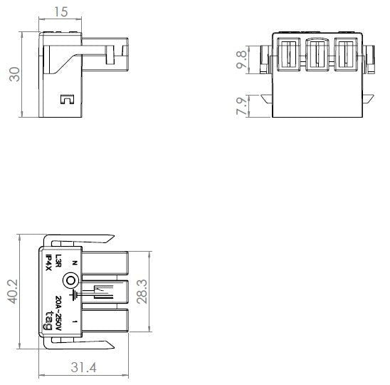 JUNCTION - L PIECE (Right angle) - The Softwiring Shop - Electrical Soft Wiring