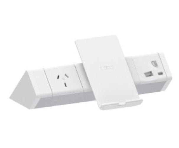 Power Rail (DOMESTIC) - ATHENA 2: 1x GPO, Wireless Charger Stand & USB A/C with 3 - Pin Plug Lead - The Softwiring Shop