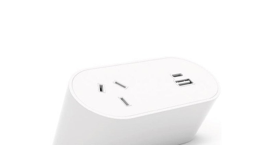 Power Rail - NOVA DUO: 1 (Single) GPO, USB A/C Fast - Charging Outlets with 1500mm 3 - Pin Plug Lead - The Softwiring Shop - Electrical Soft Wiring