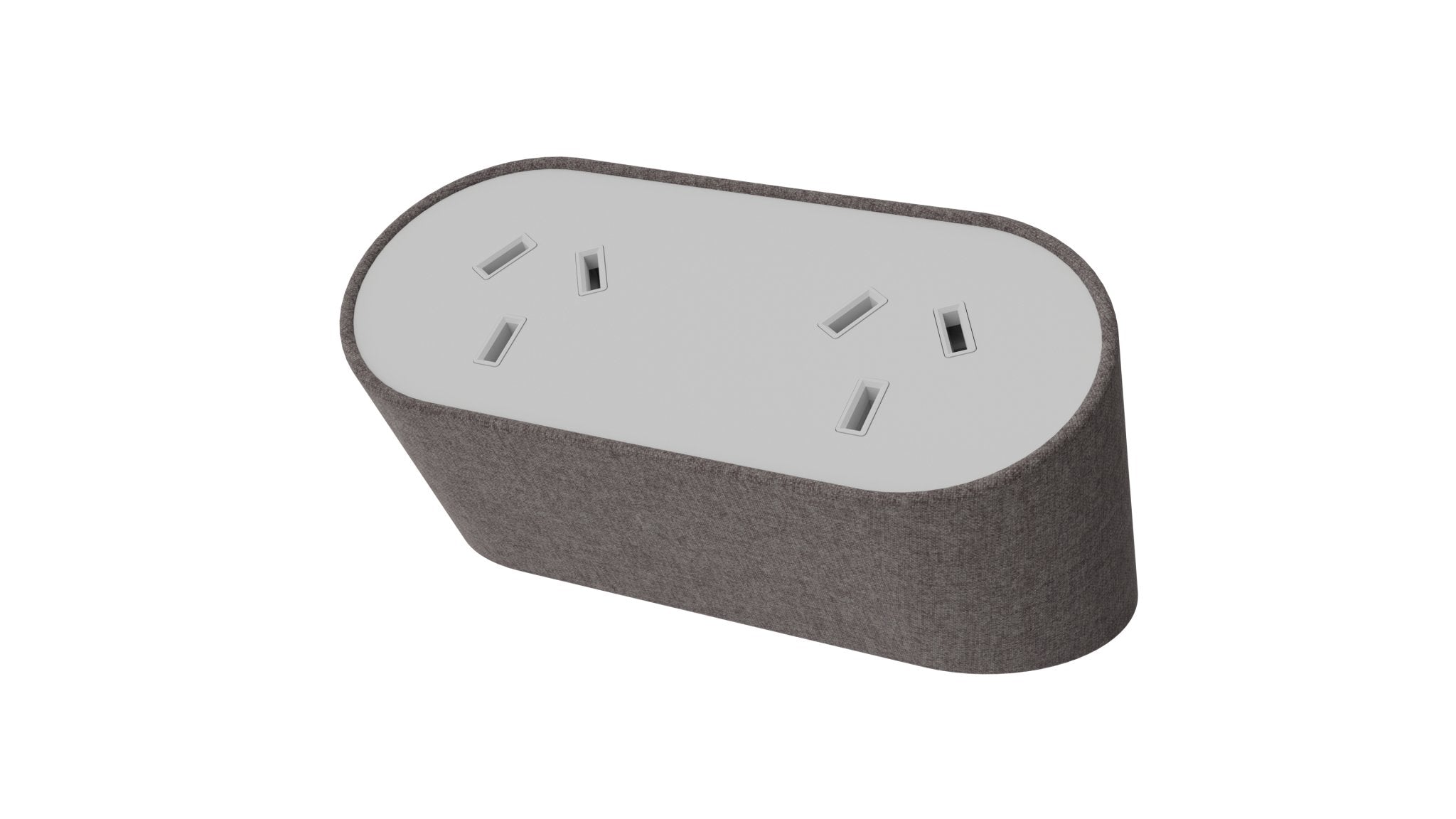 Power Rail - NOVA DUO Fabric Wrapped: 2 (Double) GPO'S with 1000mm Tag Lead and D Splitter - The Softwiring Shop - Electrical Soft Wiring