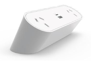 Power Rail - NOVA TRIO: 2 (Double) GPO'S, 30W Shared USB A/C Fast - Charging Outlets with 1000mm Tag Lead and D Splitter - The Softwiring Shop - Electrical Soft Wiring