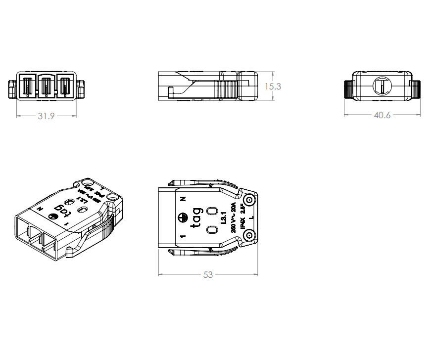 Rewireable Plug - Male - The Softwiring Shop - Electrical Soft Wiring