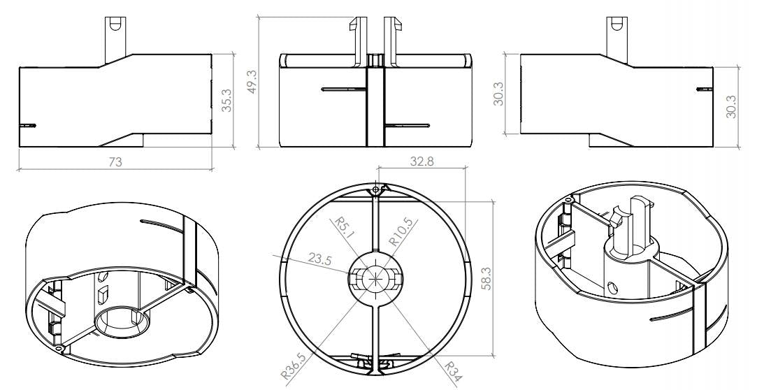 Umbilical Cord - AXESS: 2800mmL Floor to Ceiling kit HORSE SHOE BASE - The Softwiring Shop - Cable Management