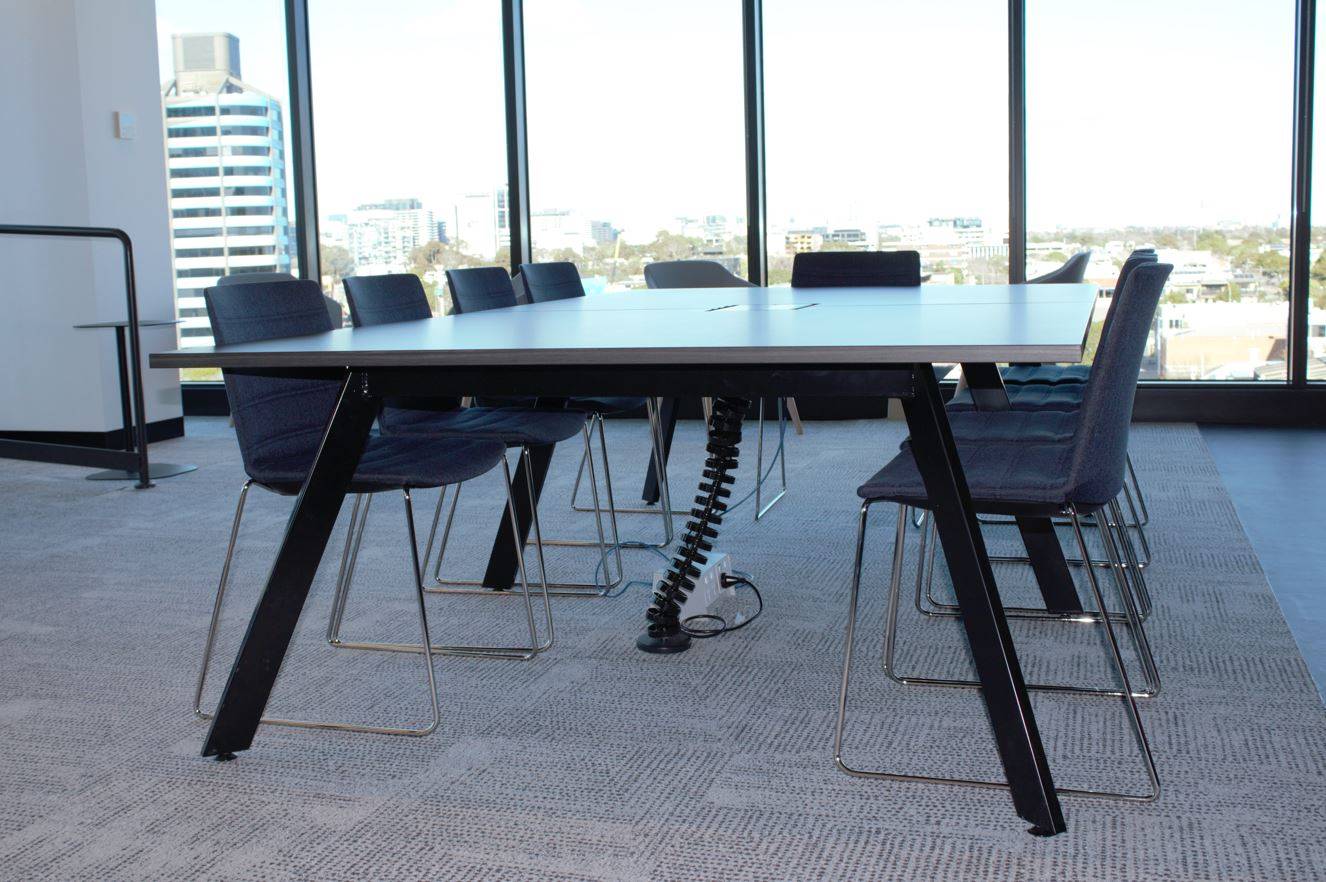 Umbilical Cord - CIRQLATE: 770mmL Floor to Desk kit ROUND BASE - The Softwiring Shop - Cable Management